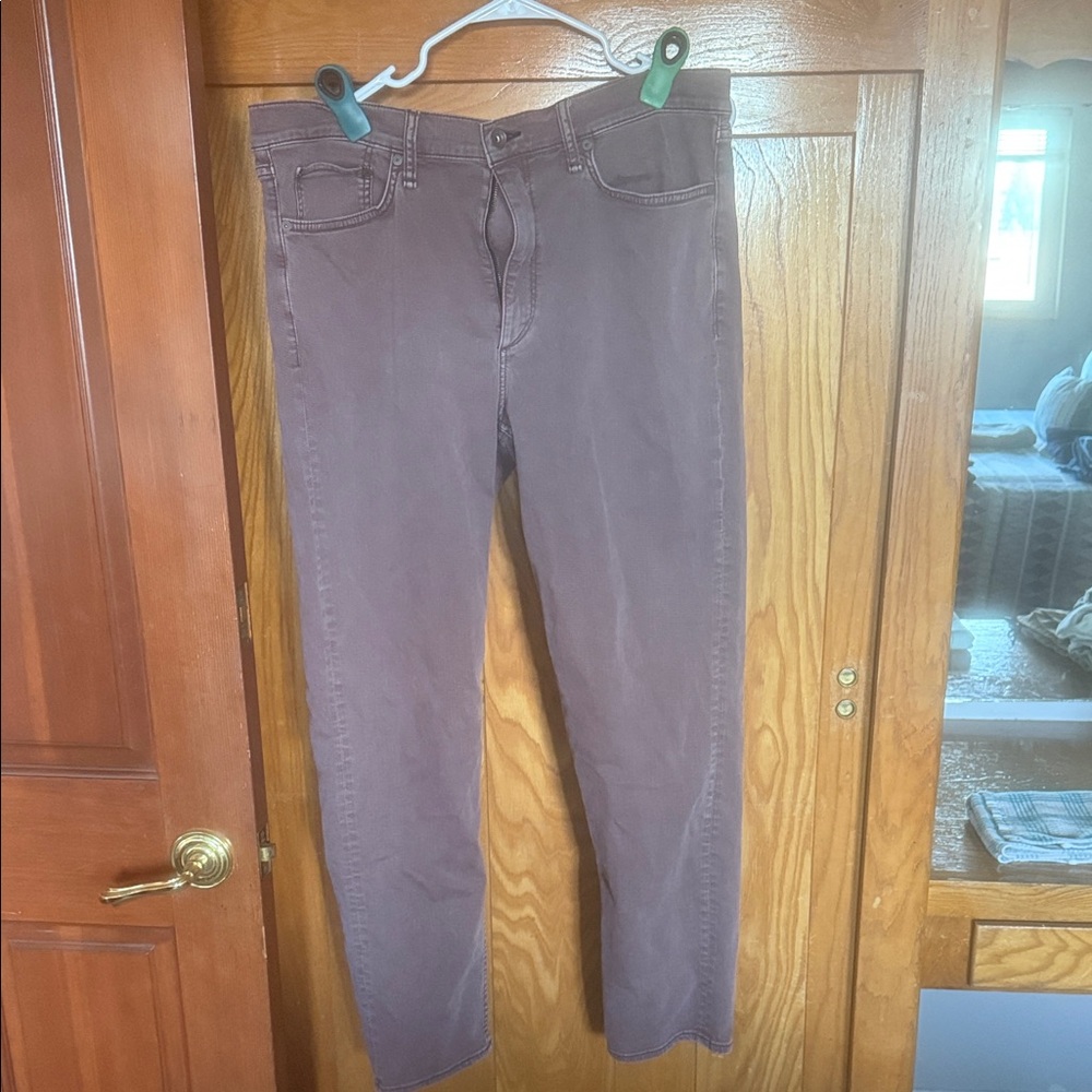 Rag and Bone Burgundy Straight-Leg Jeans
